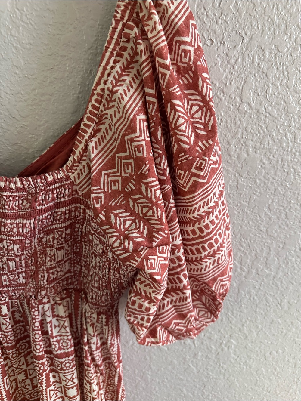 Cleobella Joely Midi Dress Terracotta and Ivory Southwestern Geometric Print - Picture 6 of 12